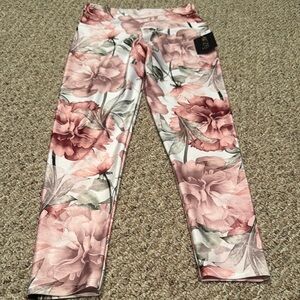 Onzie Pink and Gray Floral Leggings